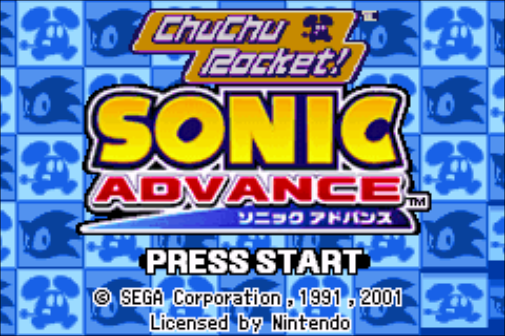 2 Games in 1 : Sonic Battle + ChuChu Rocket! — Title screen