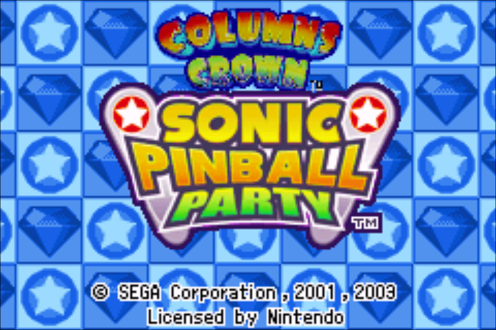 2 Games in 1 : Sonic Pinball Party + Columns Crown — Title screen