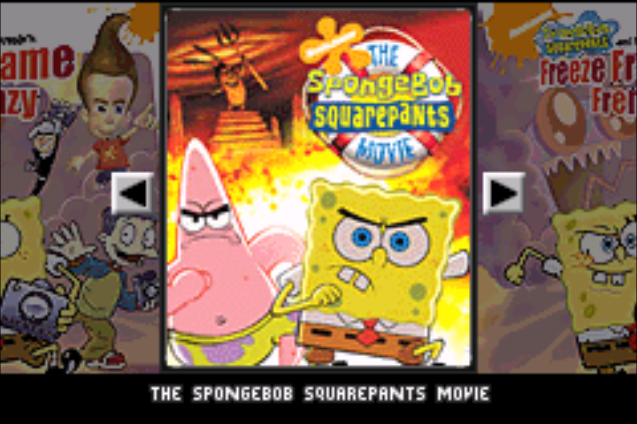 2 Games in 1 : The SpongeBob SquarePants Movie + S — Title screen