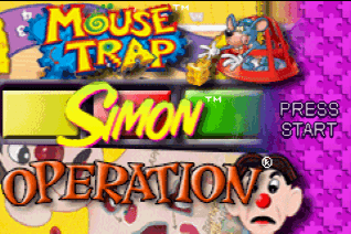 3 Game Pack! : Mouse Trap + Simon + Operation — Title screen