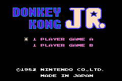Advance Play Edition - Donkey Kong Jr. — Title screen