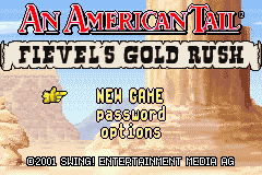 An American Tail: Fievel's Gold Rush — Title screen