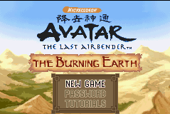 Avatar : The Legend of Aang - The Burning Earth — Title screen