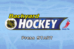 Backyard Hockey — Title screen