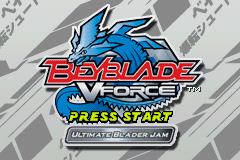Beyblade V-Force : Ultimate Blader Jam — Title screen