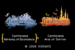 Castlevania Double Pack — Title screen