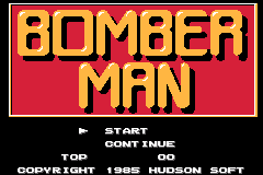 Classic NES Series : Bomberman — Title screen