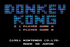 Classic NES Series : Donkey Kong — Title screen