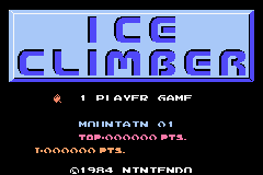 Classic NES Series : Ice Climber — Title screen