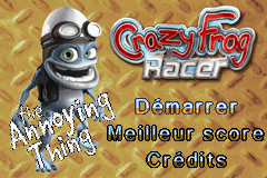 Crazy Frog Racer — Title screen