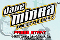 Dave Mirra Freestyle BMX 3 — Title screen