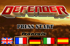 Defender : For All Mankind — Title screen