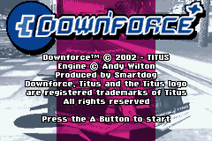Downforce — Title screen