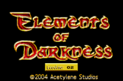 Elements of Darkness — Title screen