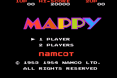 Famicom Mini 08 : Mappy — Title screen
