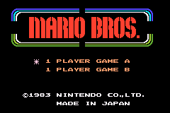 Famicom Mini 11 : Mario Bros. — Title screen