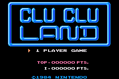 Famicom Mini 12 : Clu Clu Land — Title screen