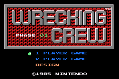 Famicom Mini 14 : Wrecking Crew — Title screen