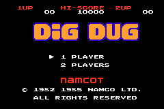 Famicom Mini 16 : Dig Dug — Title screen