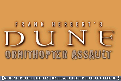 Frank Herbert's Dune : Ornithopter Assault — Title screen