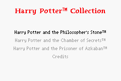 Harry Potter Collection — Title screen