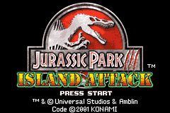 Jurassic Park III : Island Attack — Title screen