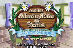 Marie, Elie & Anis no Atelier : Soyokaze kara no Dengon — Title screen