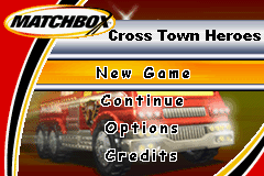 Matchbox Cross Town Heroes — Title screen