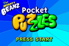Mighty Beanz Pocket Puzzles — Title screen