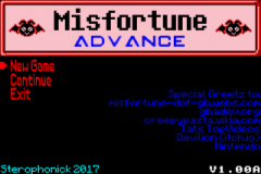 Misfortune Advance — Title screen
