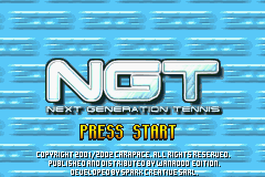 Next Generation Tennis — Title screen