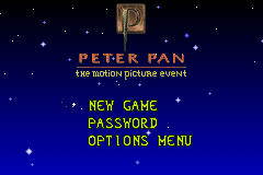 Peter Pan : The Motion Picture Event — Title screen