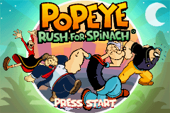 Popeye : Rush for Spinach — Title screen