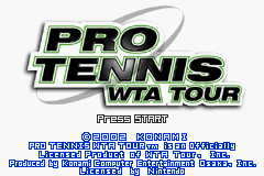 Pro Tennis WTA Tour — Title screen