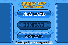 Puppy Luv: Spa and Resort — Title screen