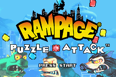 Rampage : Puzzle Attack — Title screen