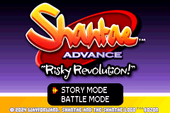 Shantae Advance : Risky Revolution — Title screen