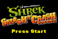 Shrek Smash N' Crash Racing — Title screen