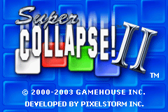 Super Collapse! II — Title screen