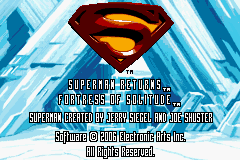 Superman Returns : Fortress of Solitude — Title screen