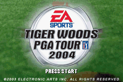 Tiger Woods PGA Tour 2004 — Title screen