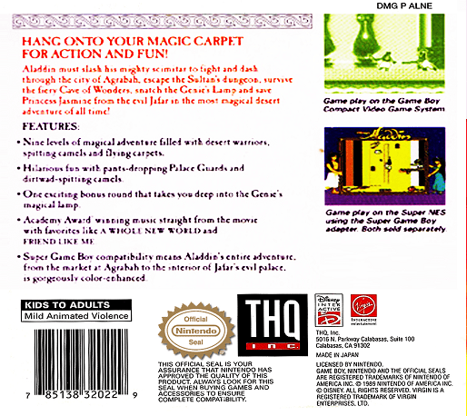Aladdin — Box back