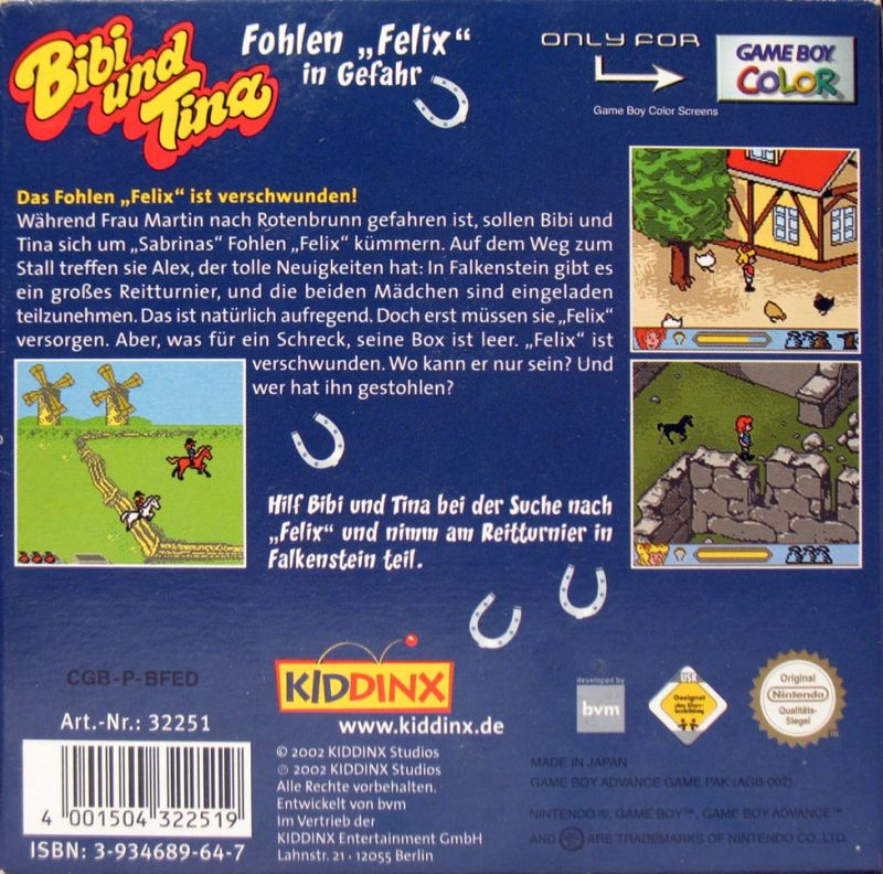 Bibi und Tina : Fohlen Felix in Gefahr — Box back