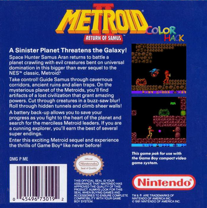 Metroid 2 - Return Of Samus — Box back