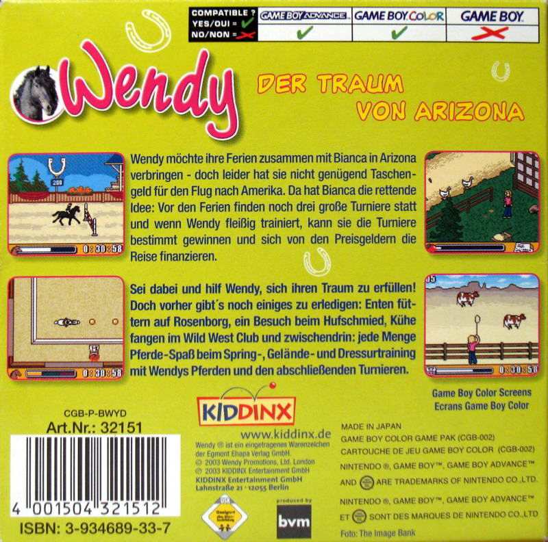 Wendy : Der Traum von Arizona — Box back