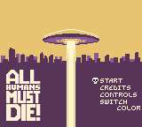 All Humans Must Die! — Title screen