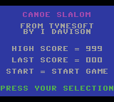 Canoe Slalom — Title screen