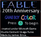 Fable - 20th Anniversary Demake — Title screen