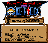 From TV Animation One Piece : Yume no Luffy Kaizokudan Tanjou! — Title screen