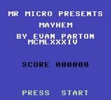 Mayhem — Title screen
